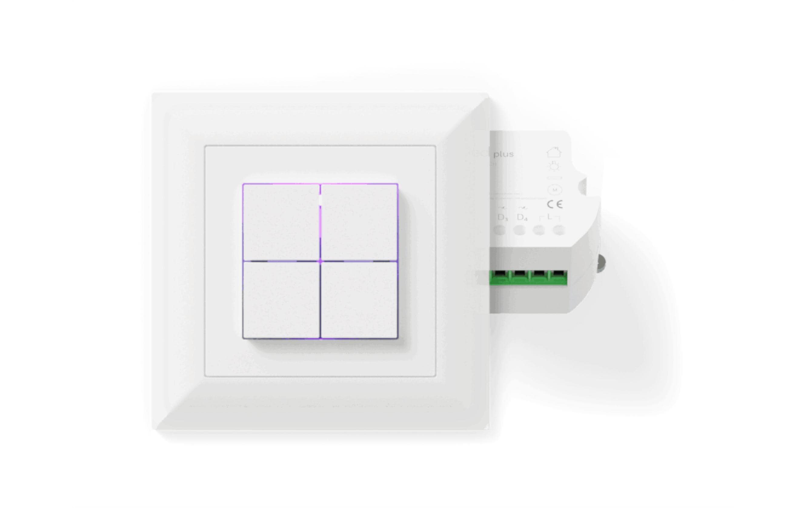 Smart Home zigfred plus Komplett-Set Weiss Unterputz<br>Smart Home Unterputz-Schalter mit Bluetooth und Zigbee Konnektivität
