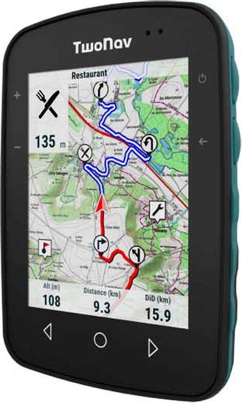 TwoNav Terra (32 GB) + Volledige kaarten Nederland Kadaster Topo 1:25.000 en 1:50.000, GPS-fietscomputer met 3,7-inch breedbeeldscherm voor mountainbike, wandelen, MTB