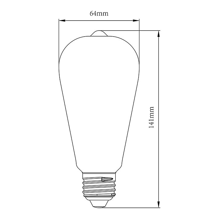 Lot 2 ampoules LED à filament ST64 ambrée E27 806lm 7.9W = 60W Ø6.4cm Jacobsen blanc chaud