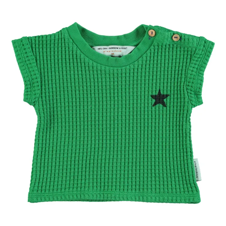Piupiuchick T-Shirt Gaufré Logo Coton Bio | Vert