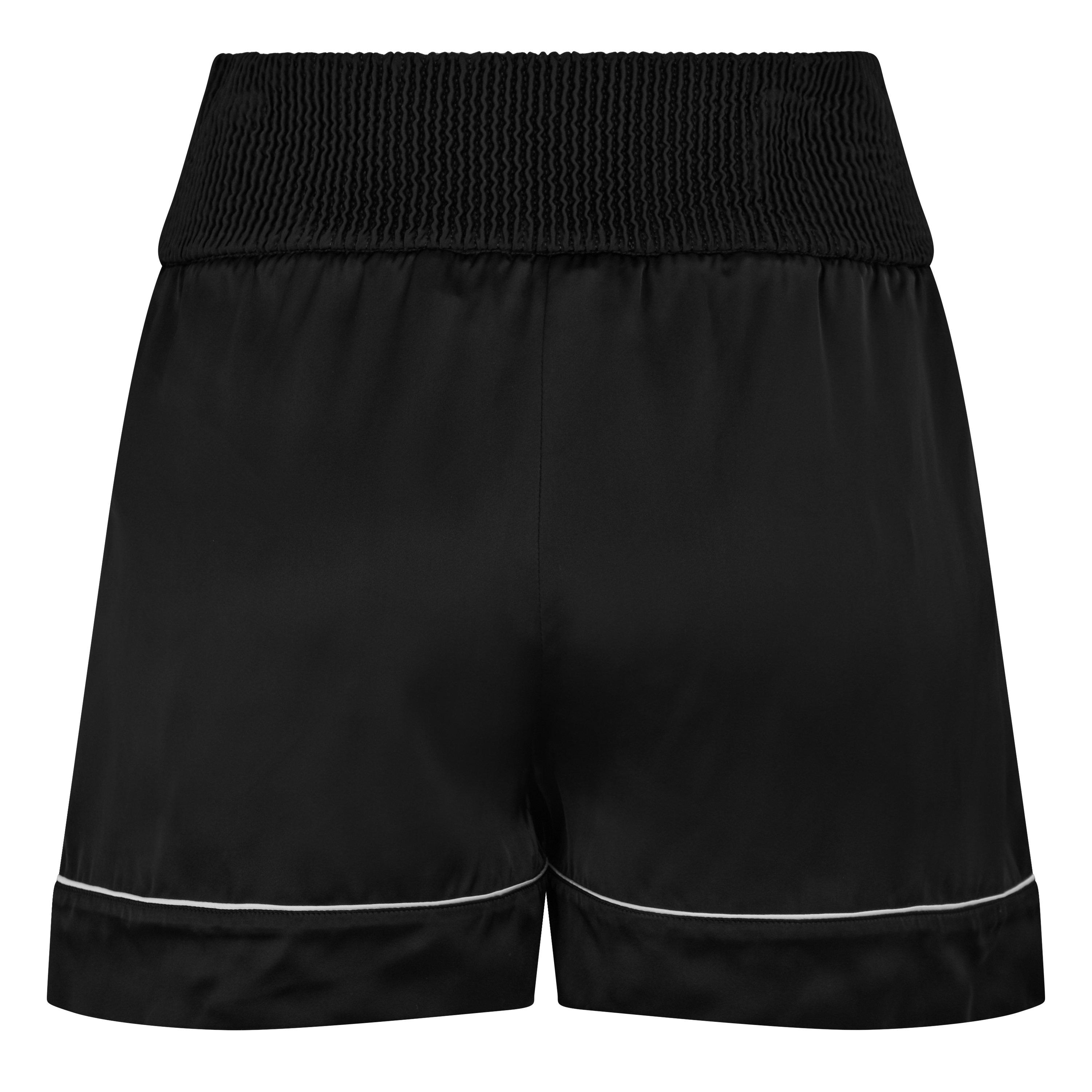 Off White Satin Logo Patch Shorts