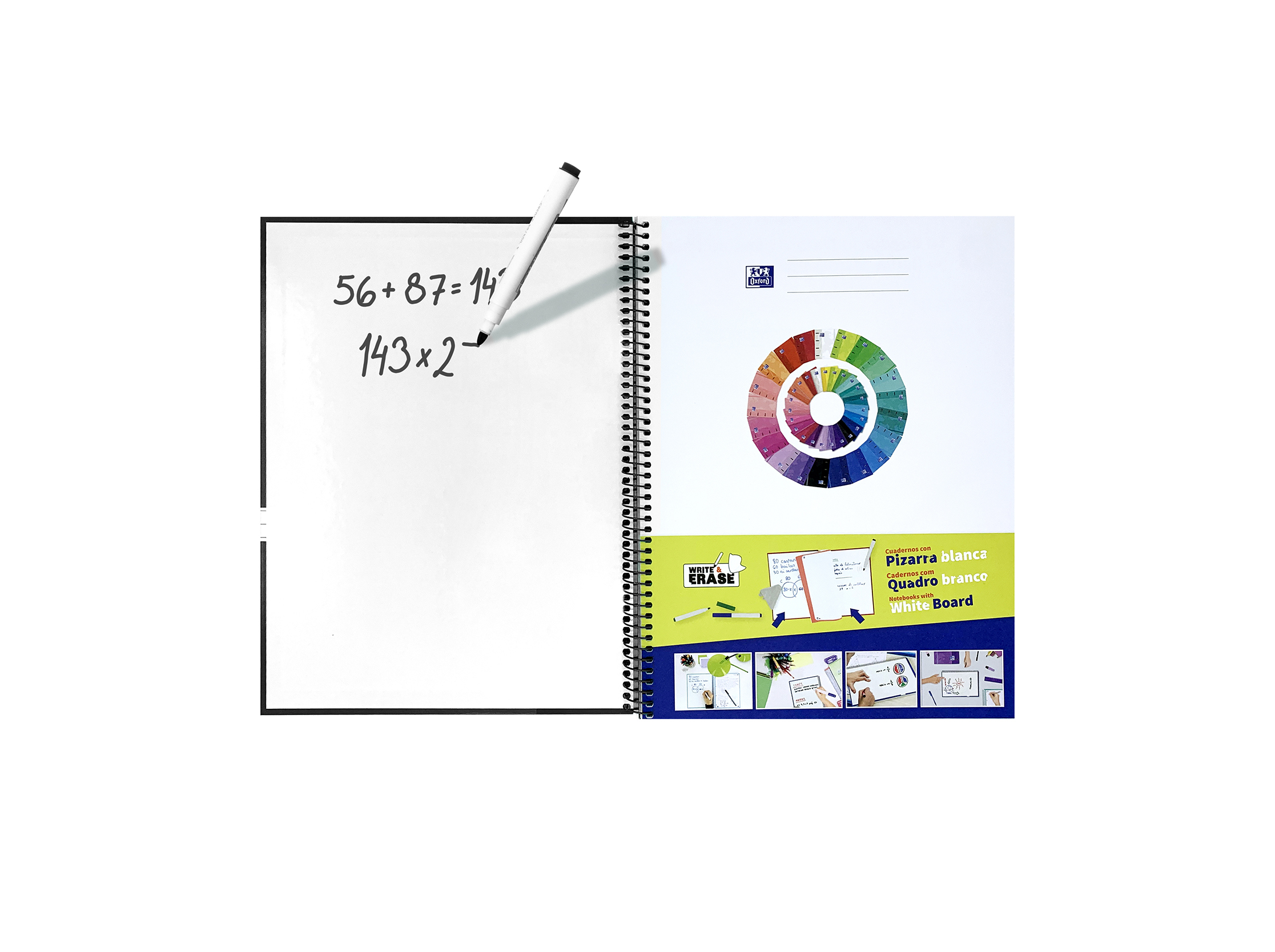 CADERNO ESPIRAL OXFORD&YOU A4 QUADRICULADO 80 FOLHAS CORES SORTIDAS