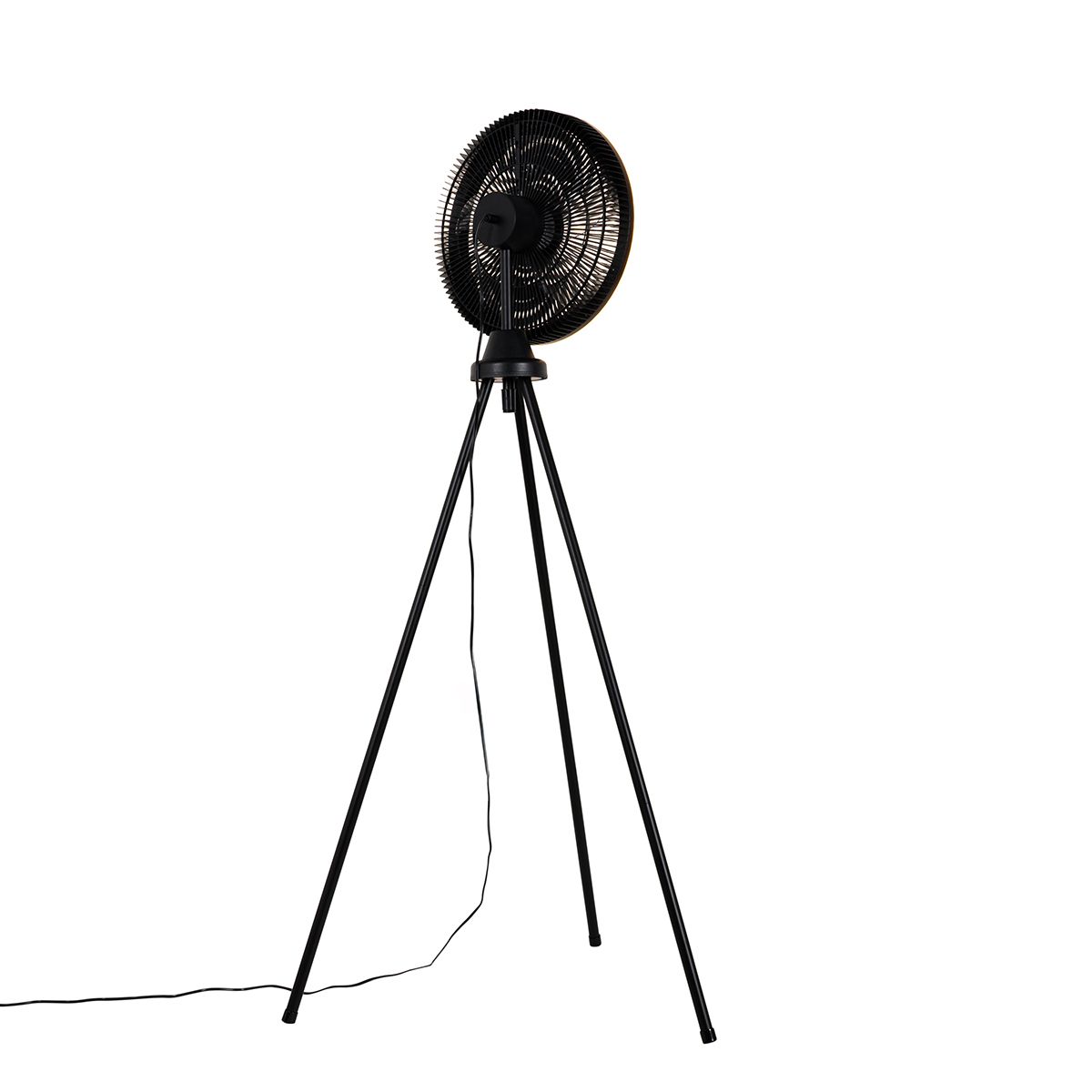 Vloerventilator tripod zwart incl. LED 3-staps dimbaar - Meric