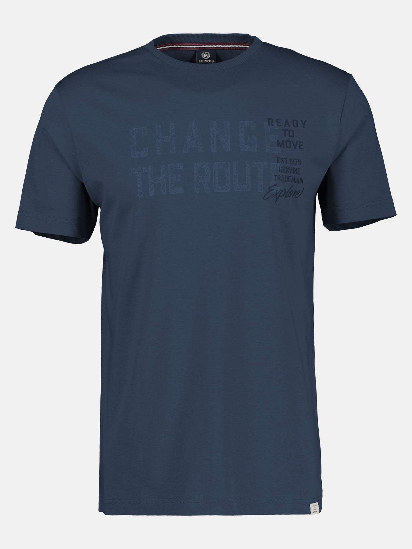 Unifarbenes T-Shirt mit Brustprint für Herren in Großen Größen