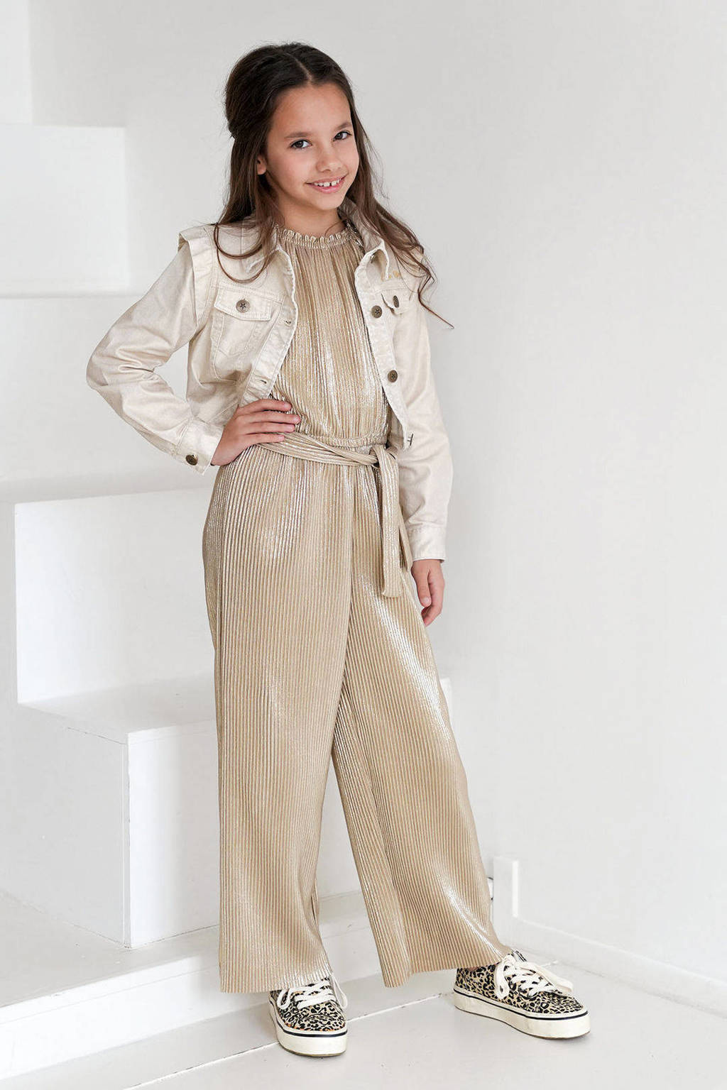 Like Flo straight jumpsuit goud