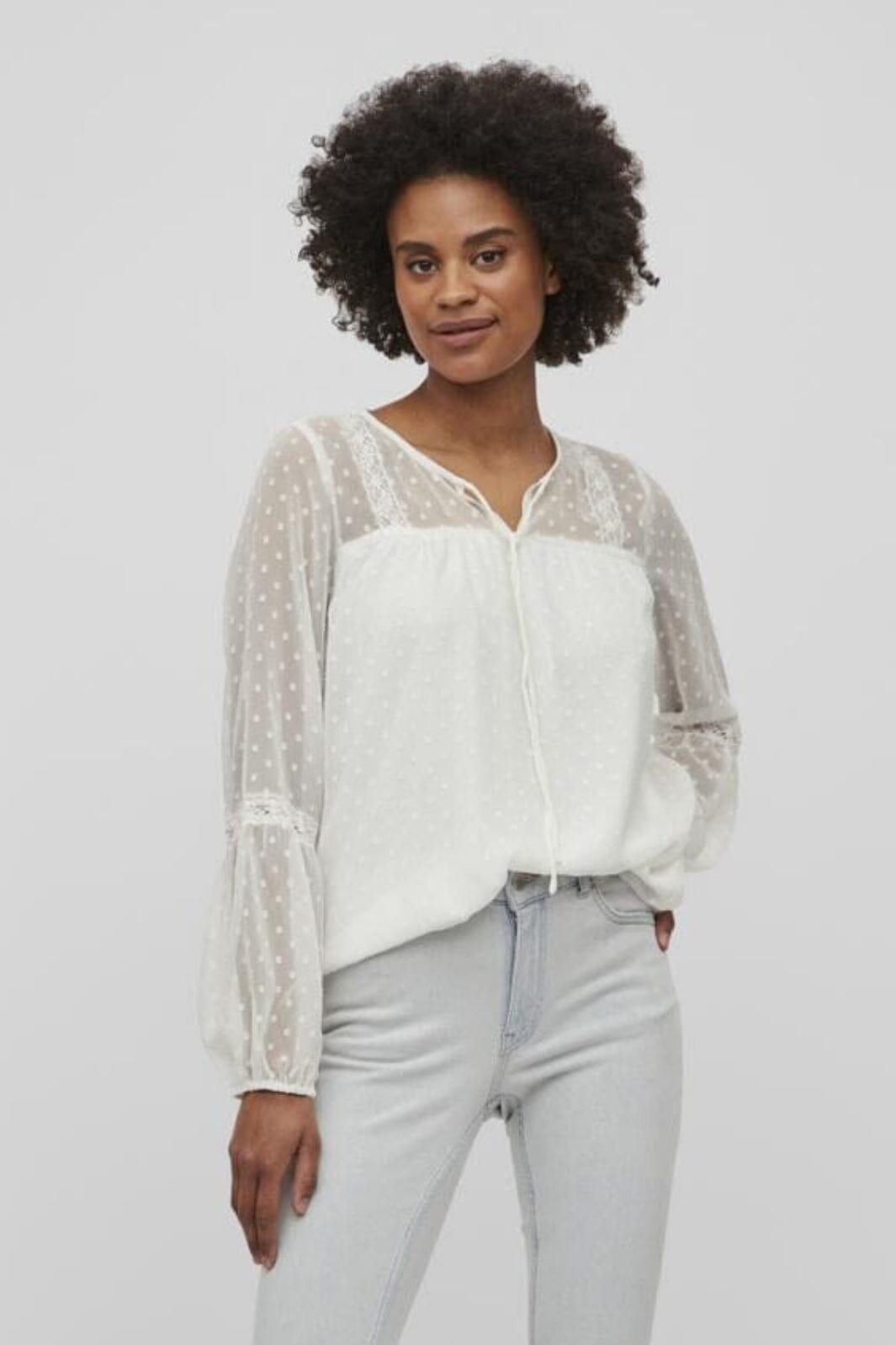 Vila Viedee L/S Top 4061948 snow white
