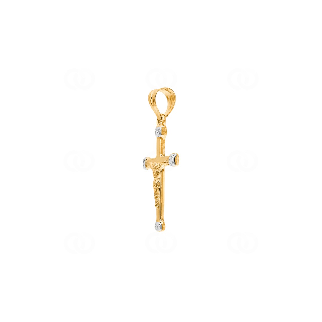 Anhänger 750/18 K Gelbgold Kreuz mit Jesus 28 x 17mm