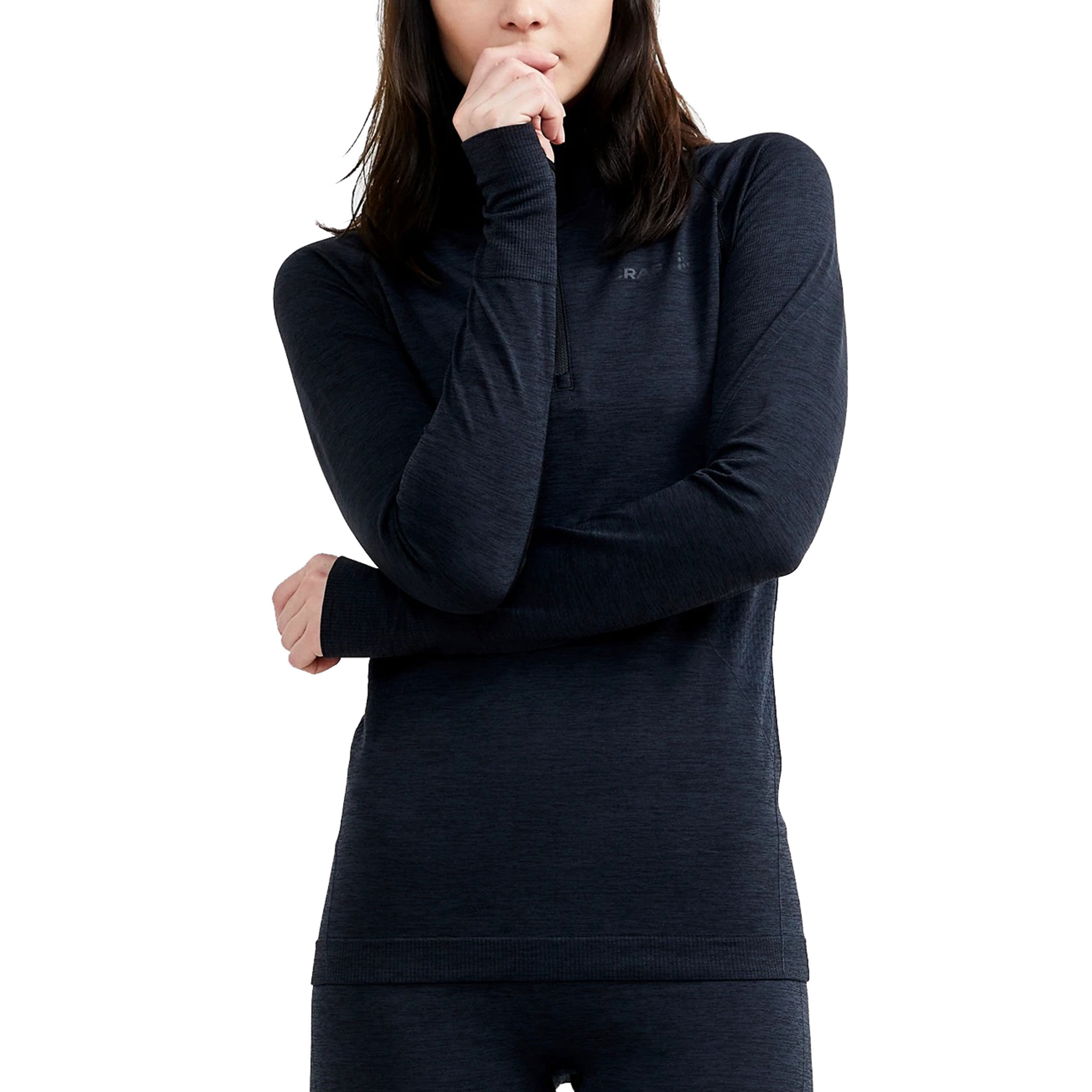 Craft Core Dry Active Comfort Half-Zip Haut Manches Longues Femmes - Noir