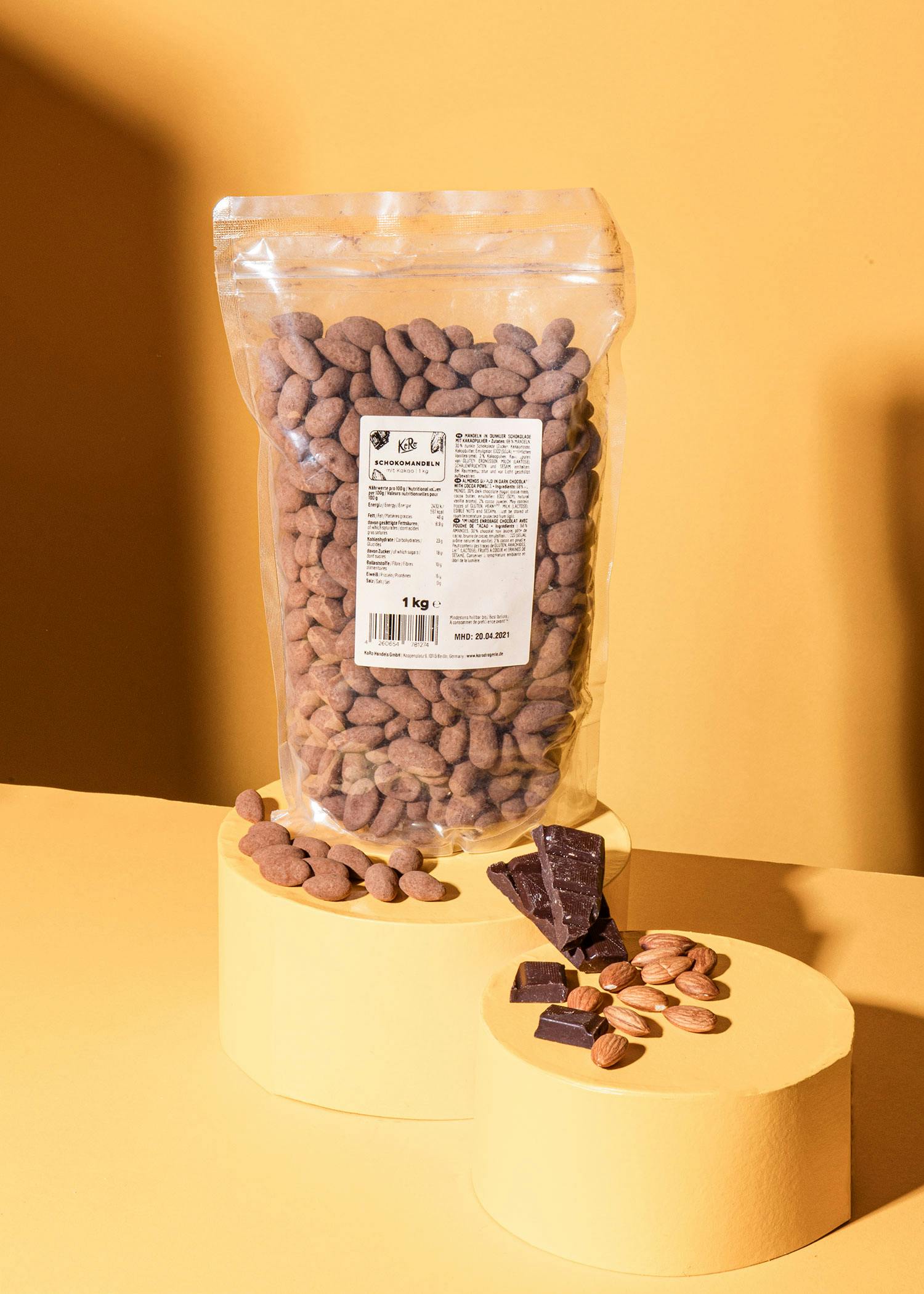 Skinny Dipped Mandeln in dunkler Schokolade mit Kakao 1 kg