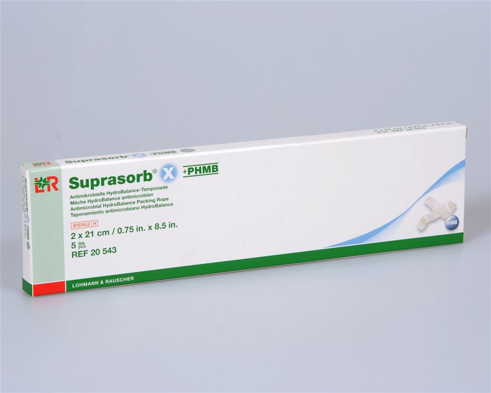 SUPRASORB X   PHMB HydroBalance Tamponade 2x21cm steril 5 Stk