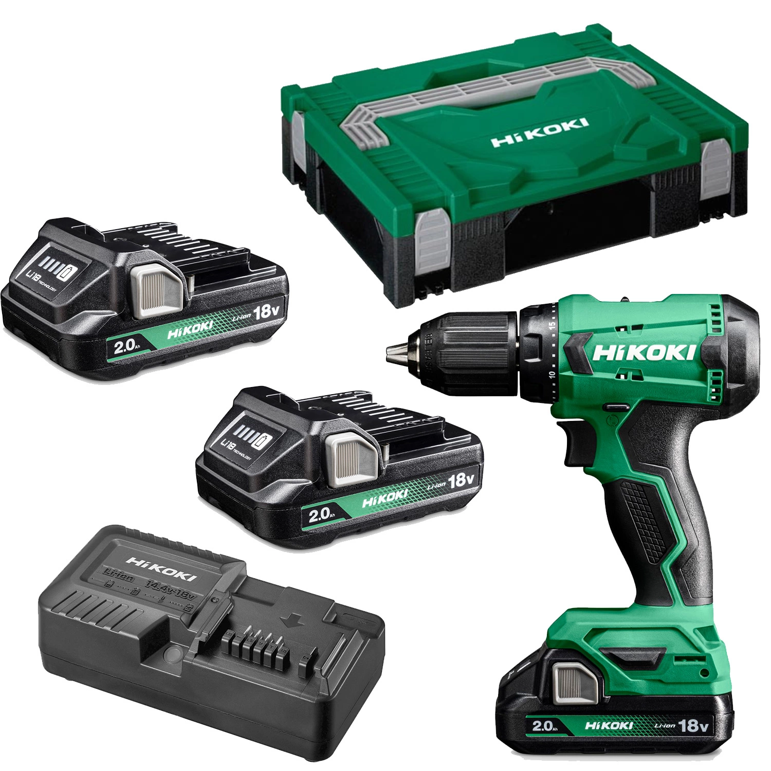 HiKOKI DS18DAWCZ 18V Li-ion Accu boor-schroefmachine set (2x2,0Ah) in koffer