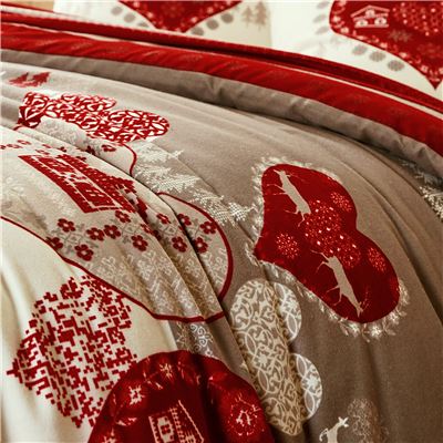 Linge de lit flanelle à motif cœurs