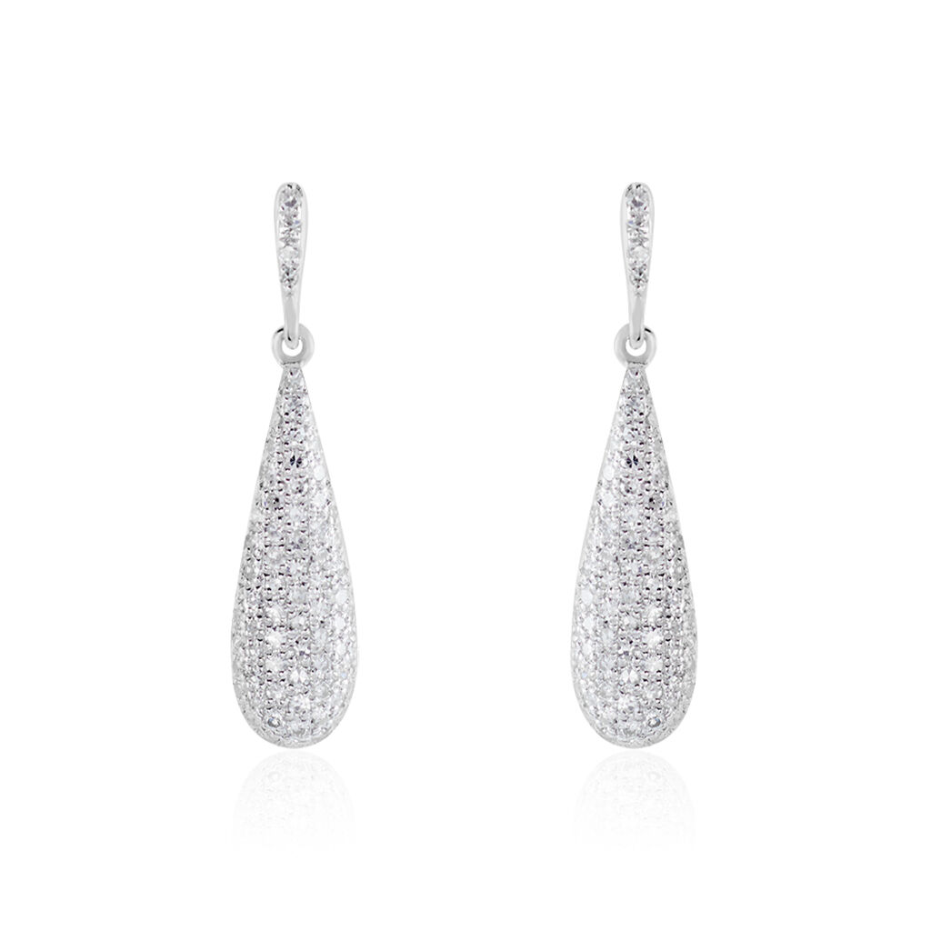 Boucles D'oreilles Puces Celine Or Blanc Diamant
