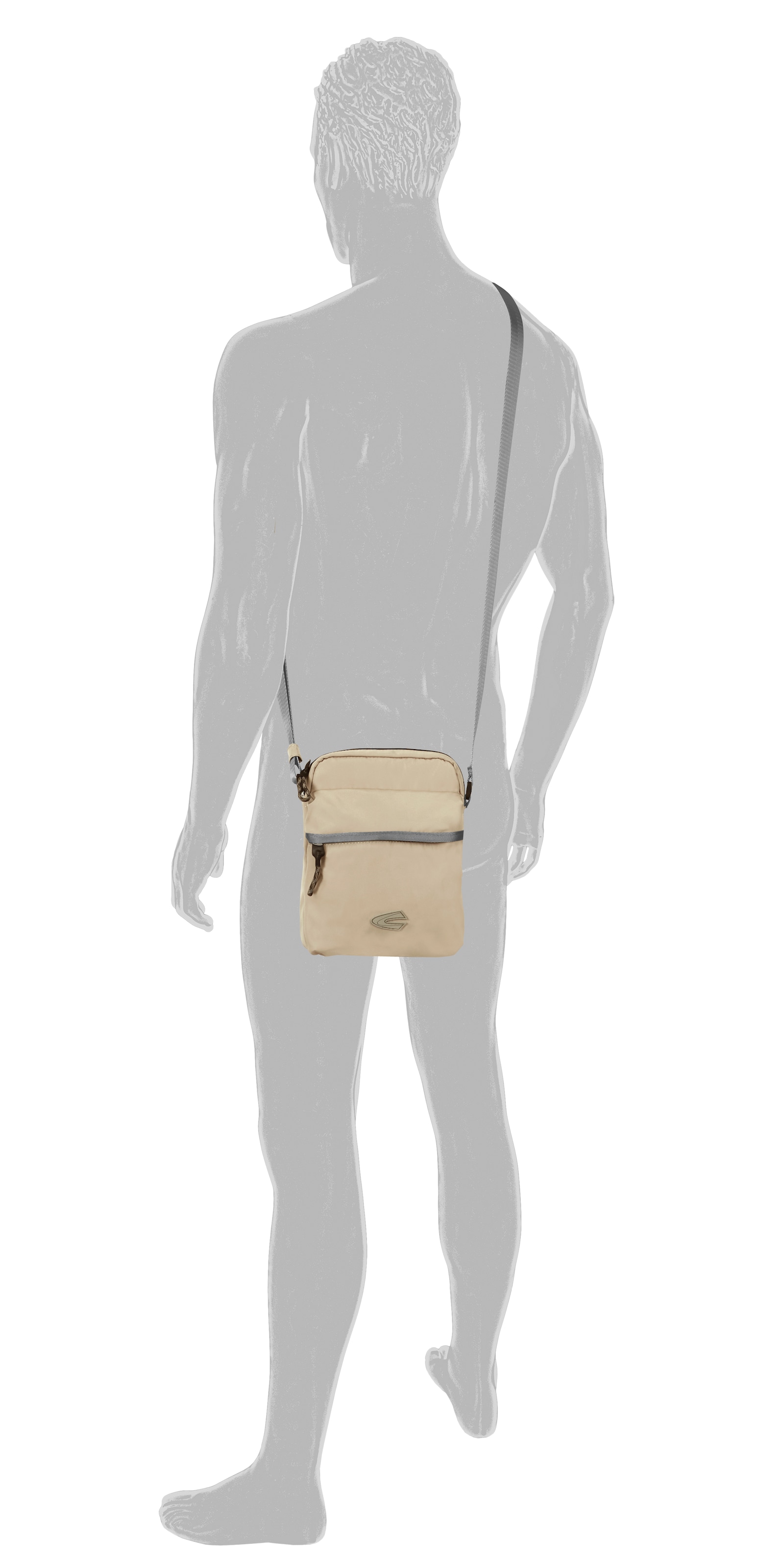camel active Umhängetasche »Terra« aus recyceltem Nylon und voluminös aufgesetzten Taschen