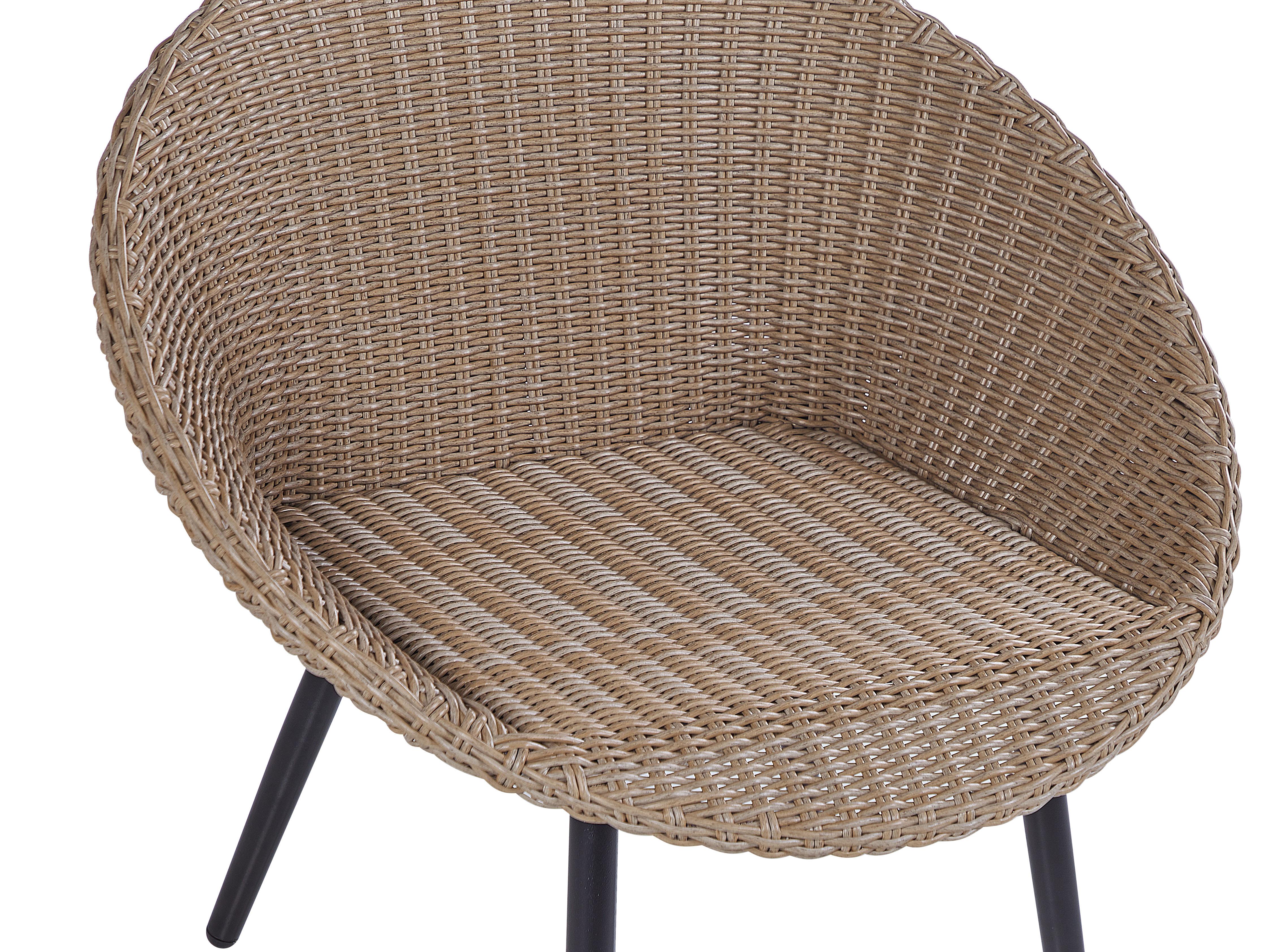 Bistroset met kussens ORTIGIA PE rotan Beige Lichtbeige