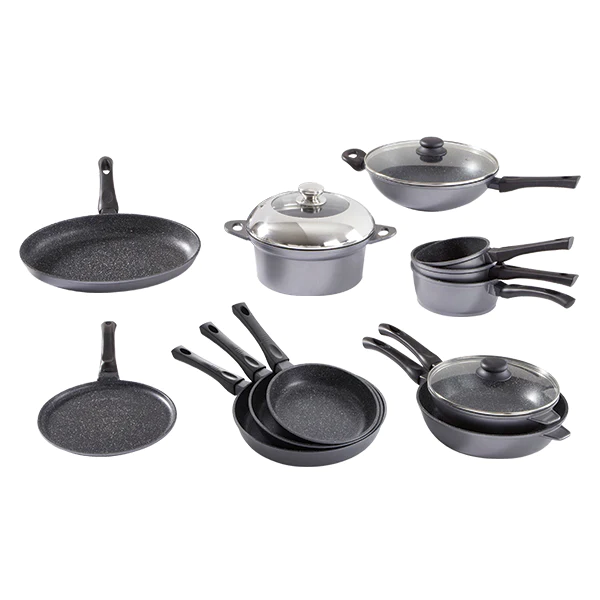 Batterie de cuisine 12 pièces avec revêtement Dur comme la pierre Math