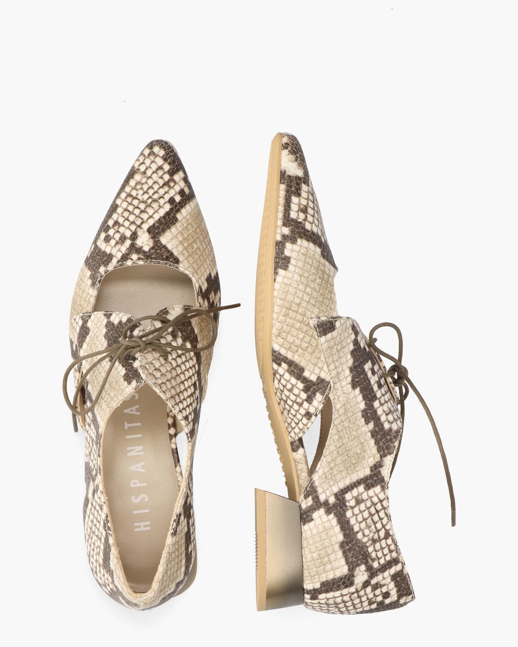 Hispanitas HV253858 Beige/Bruin Dames Veterschoenen