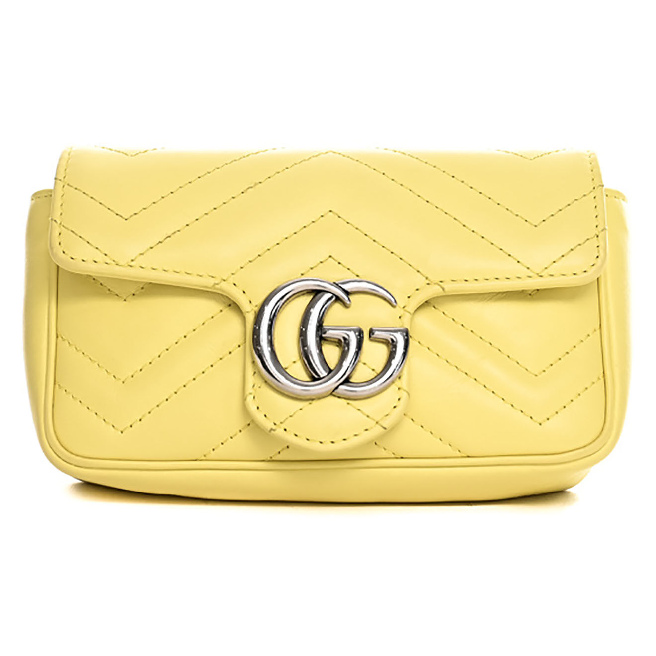 Gucci Sac porté épaule Marmont en Cuir jaune - Neuf sans étiquette - L.22 cm