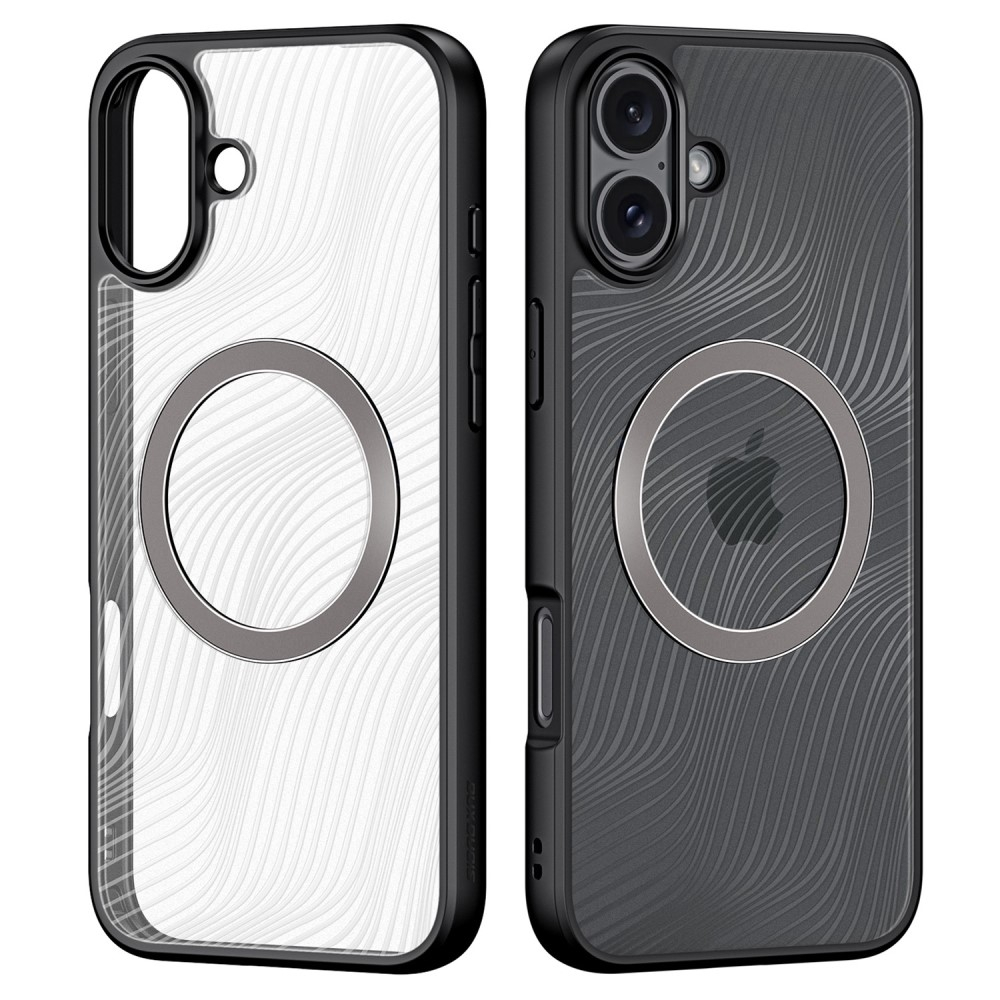 iPhone 16 MagSafe Hybrid Hardcase Hülle TPU Bumper   Kunststoff Rückseite mit Kameraschutz - Schwarz / Transparent