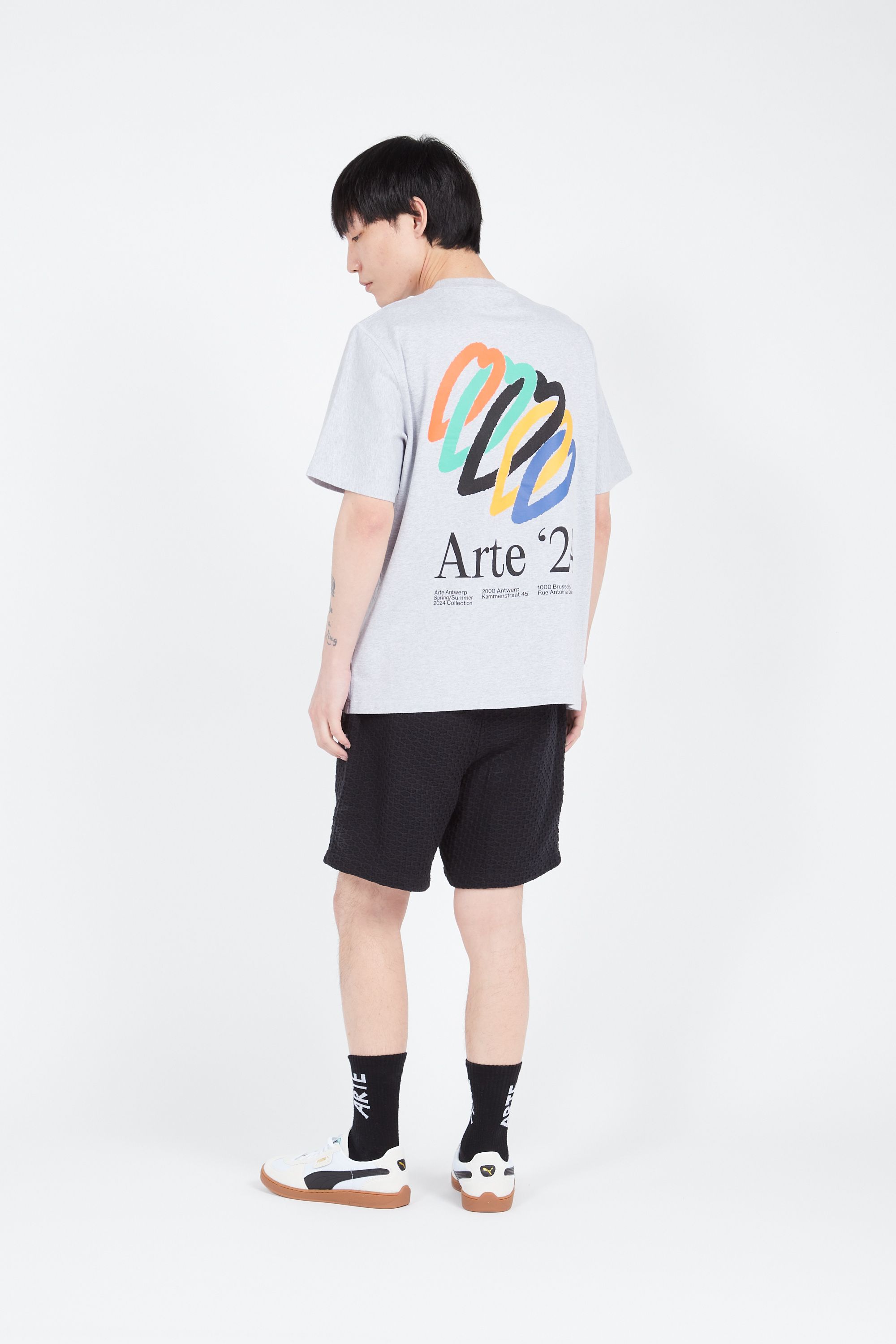 ARTE ANTWERP T-shirt Teo Back Hearts Gris