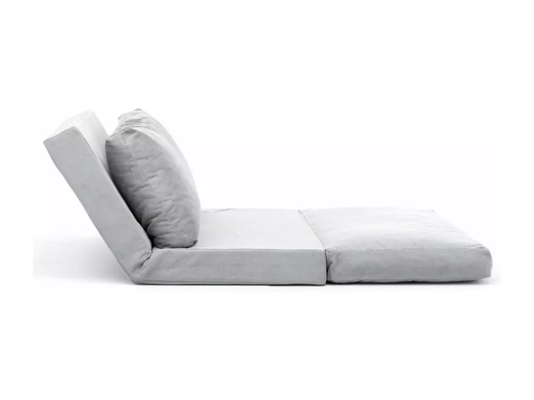 Fauteuil convertible multipositions velours Talya-Couleur Gris clair-1 place fauteuil