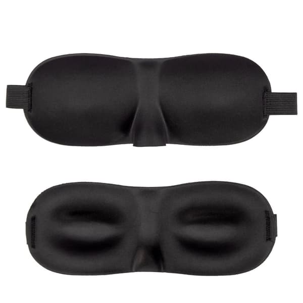 Øyemaske i svart Ergonomisk formet unisex-søvnmaske for avslappende søvn Passer godt på nesen og gir mer plass til øyne og øyevipper