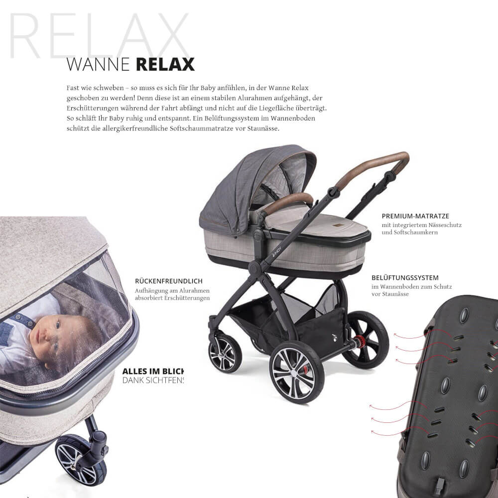 Kombi-Kinderwagen FX4 Soft  Set Life Relax schwarz/tabak 987987