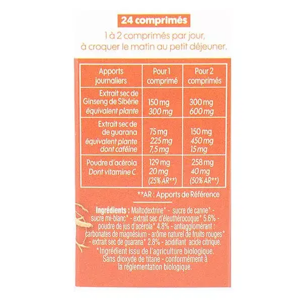 Biosens Vitamina C Orgânica e Ginseng 24 comprimidos