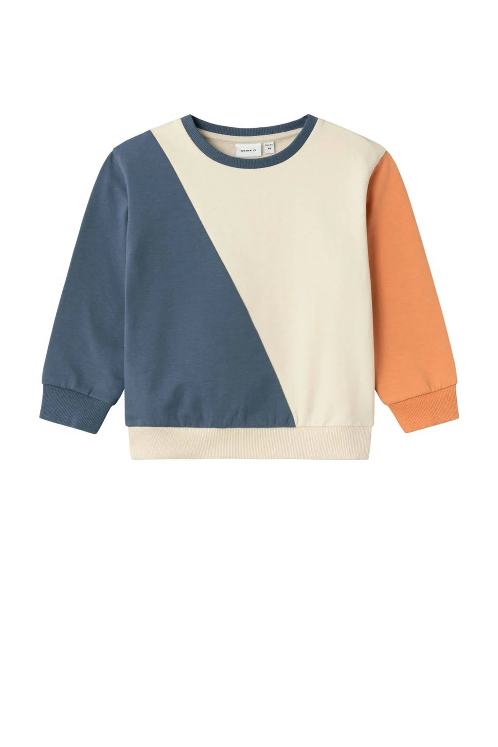NAME IT sweater NMMOVE blauw/ecru/oranje