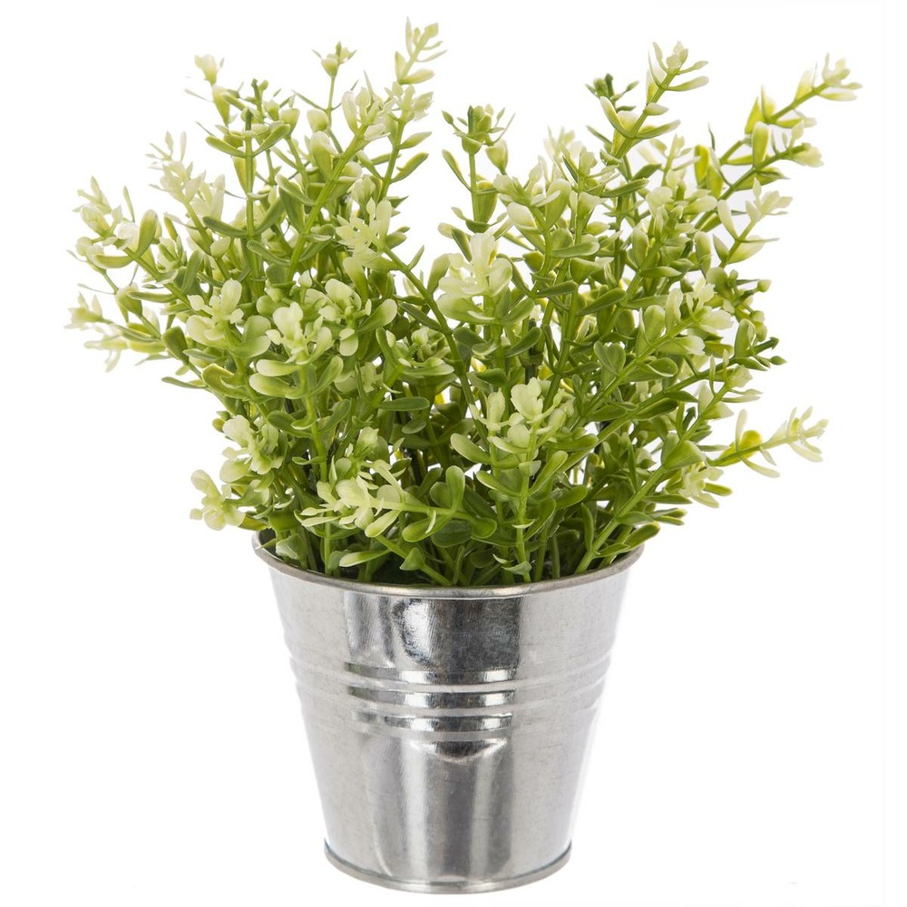 Plante artificielle pot en zinc h 25 cm