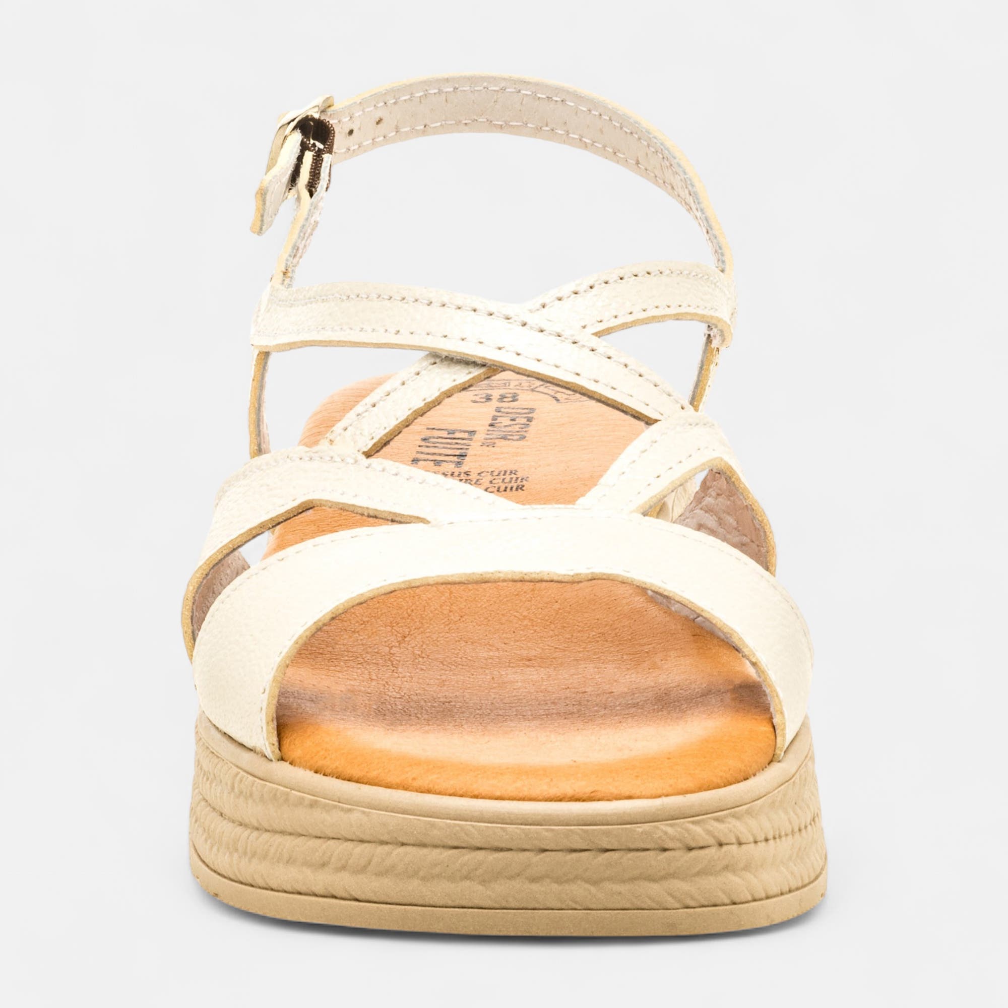 Sandales Femme en cuir beige