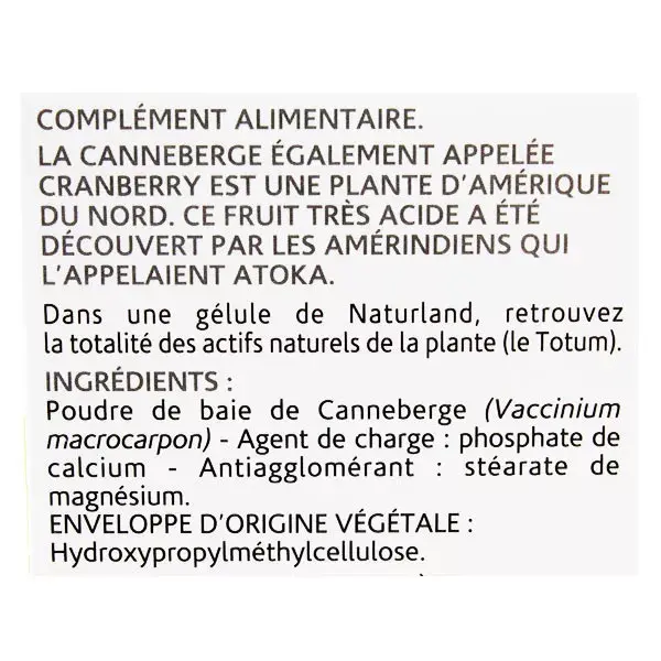 Naturland Cranberry 150 cápsulas vegetais
