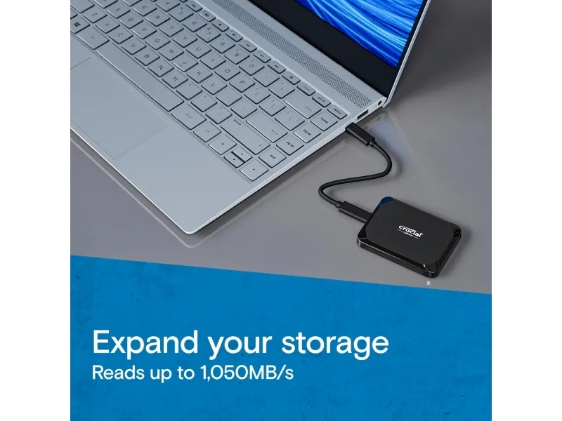 Crucial X9 - SSD - 4 TB - ekstern (bærbar) - USB 3.2 Gen 2 (USB-C stikforbindelse)