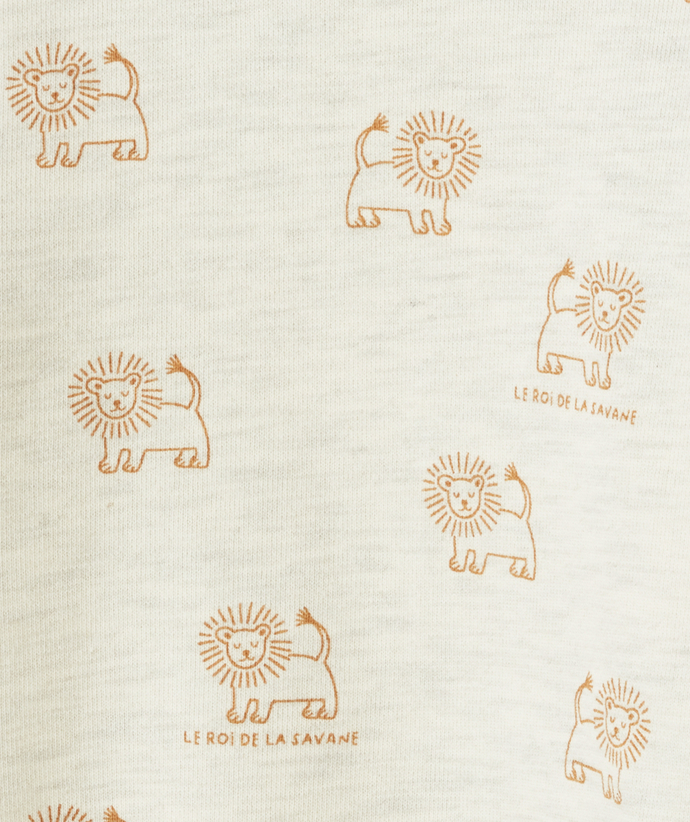 SWEAT MANCHES LONGUES BÉBÉ GARÇON EN COTON BIO GRIS THÈME LION