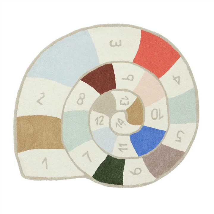 OYOY Mini - Nautilus Teppich, beige / weiss