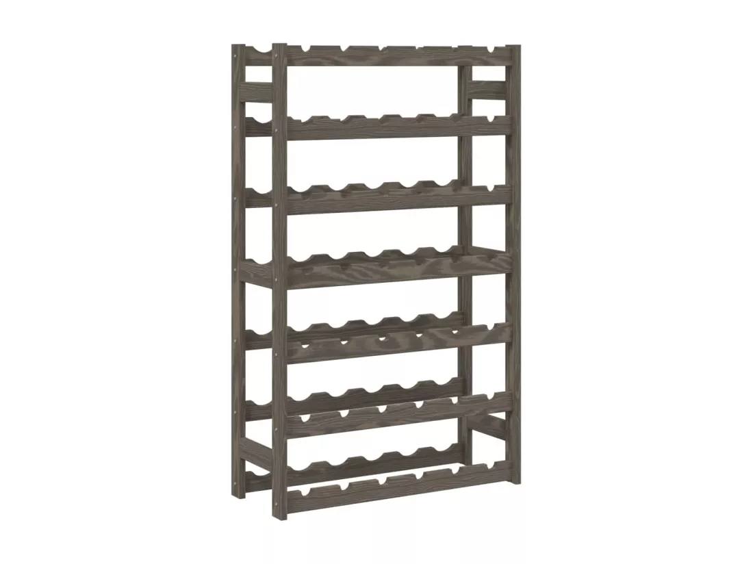 Casier à bouteilles pour 42 bouteilles gris bois pin solide