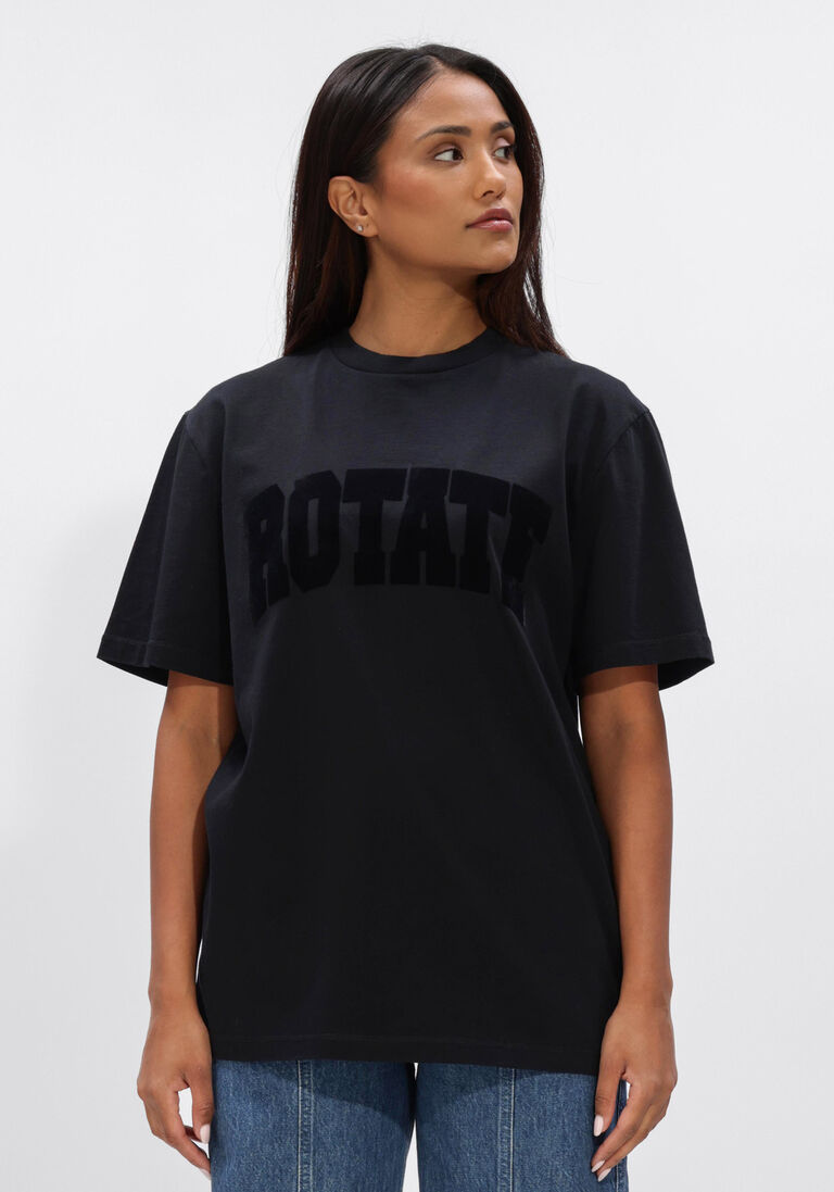 zwarte rotate tops & t-shirts jersey oversized t shirt