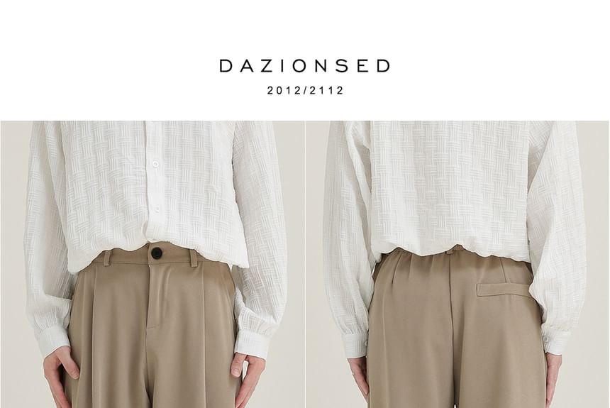 DAZO Studios - Mid Rise Plain Wide Leg Dress Pants