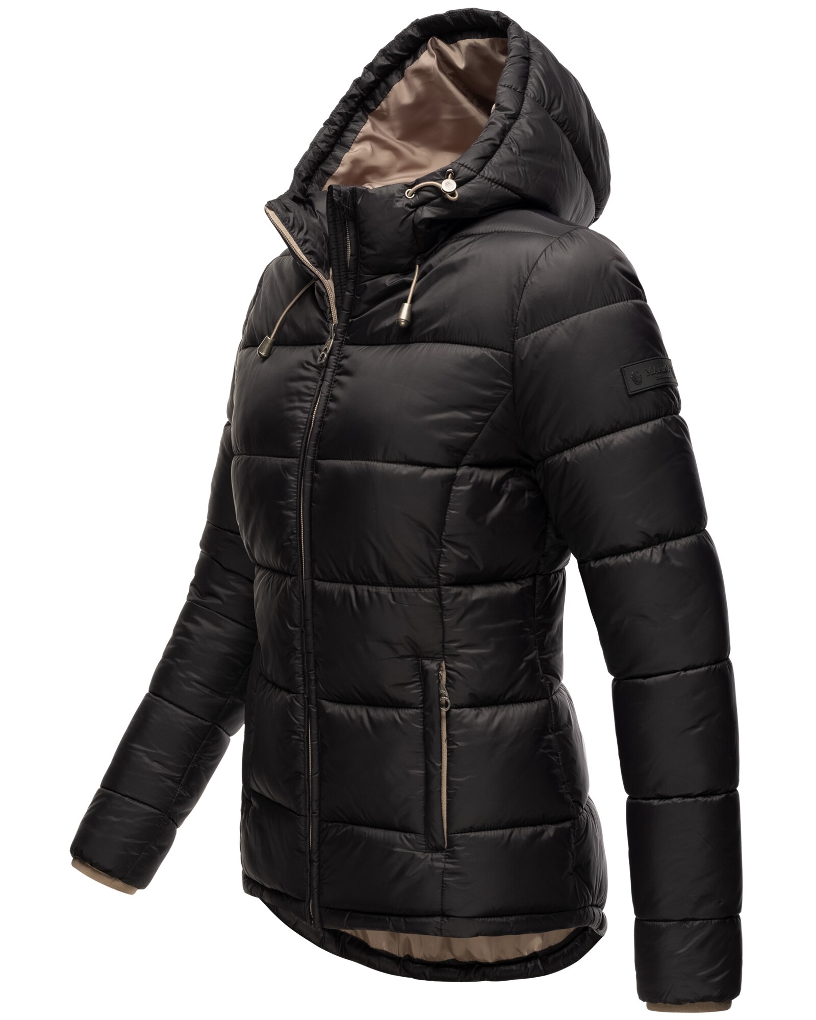 MARIKOO Damen Jacke Steppjacke Übergangsjacke Stepp Herbst gesteppt mit Kapuze Leandraa