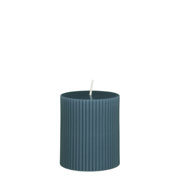 Pilaar kaars paraffine blauw - h8xd7cm