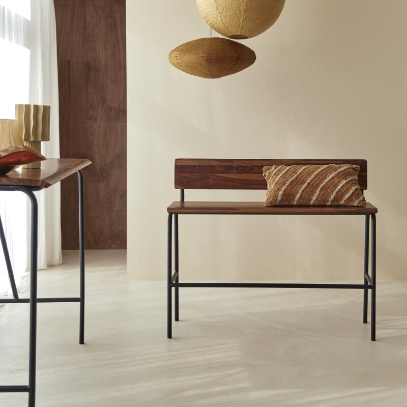 Banc haut Talia en palissandre massif, largeur 120 cm