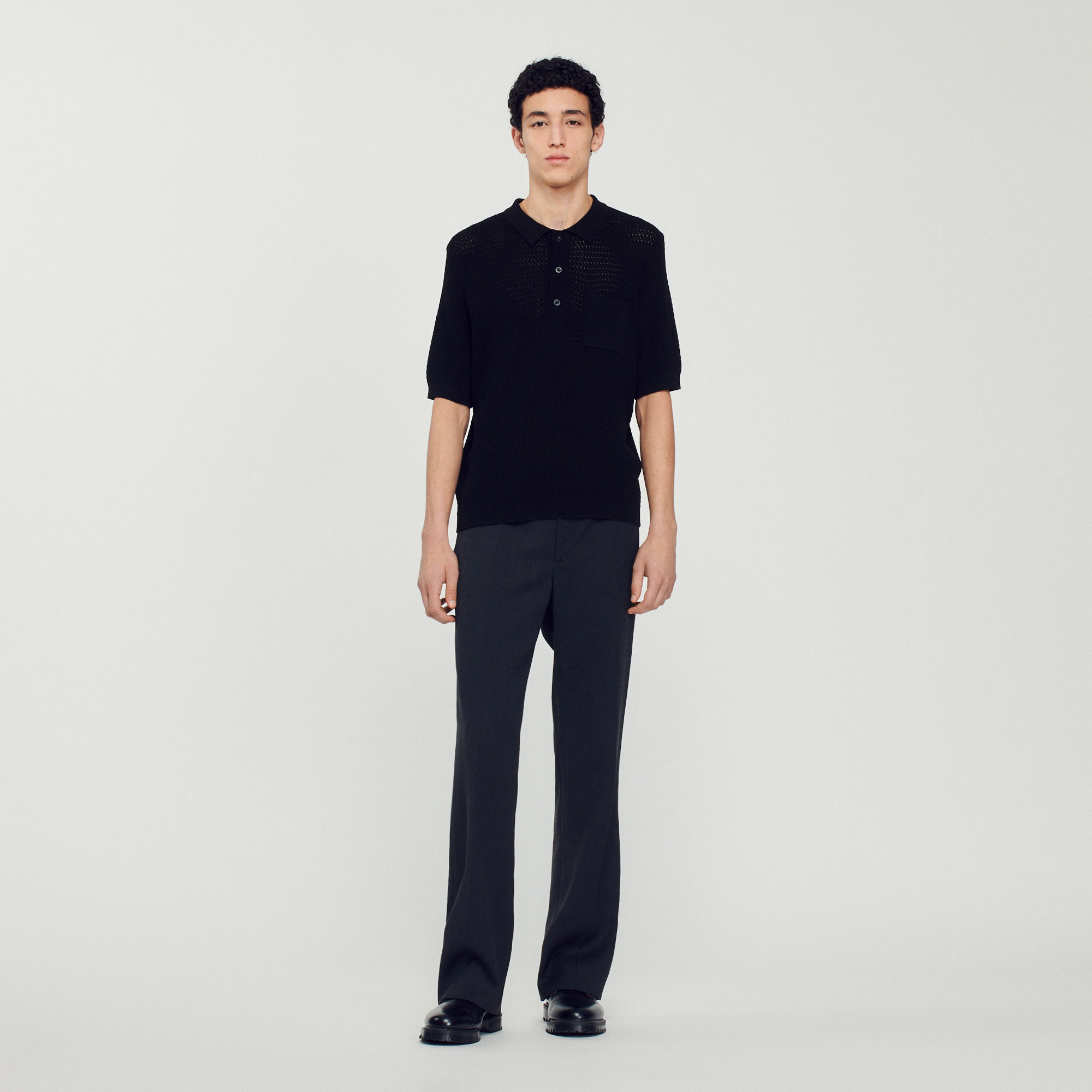 Pull polo manches courtes