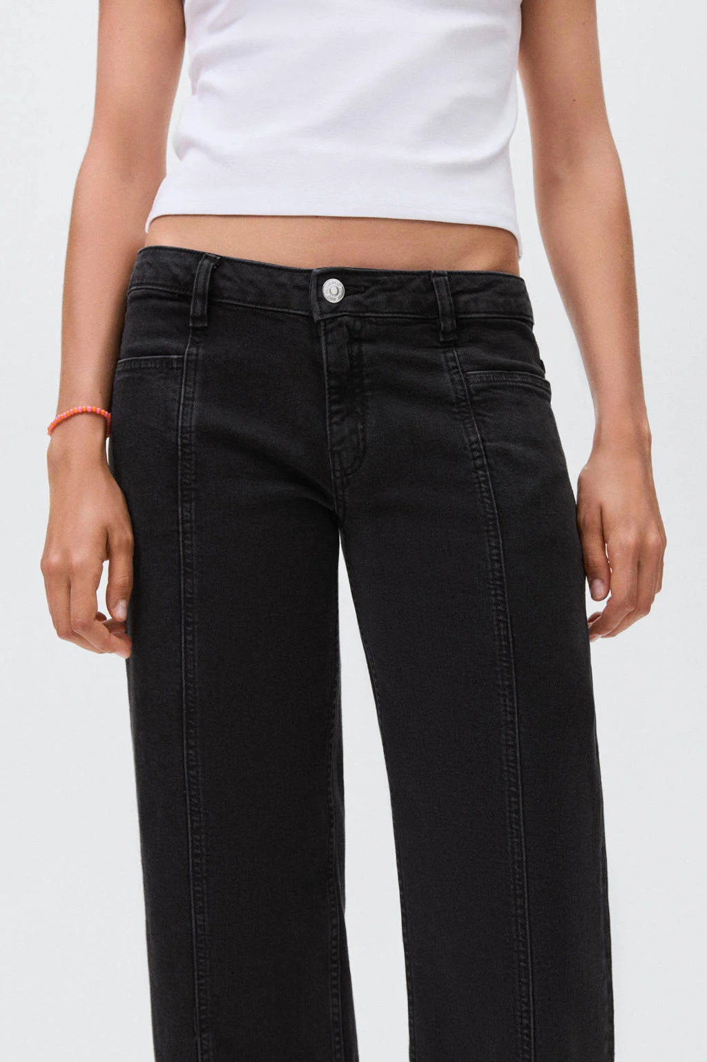 MANGO TEEN low waist straight leg jeans grey denim