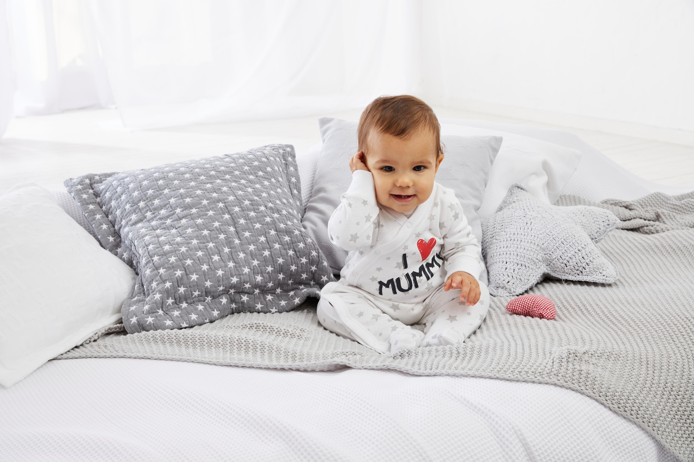 KIDSWORLD Schlafoverall »2er Schlafoveralls: I love Mummy / I love Daddy« Packung, 2, 2 Stk. aus Bio-Baumwolle, Baby-Overalls