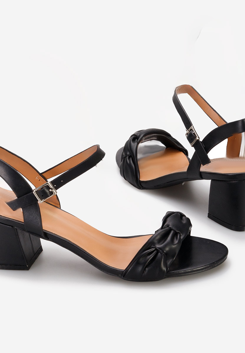 Sandales à talon épais noires Surania