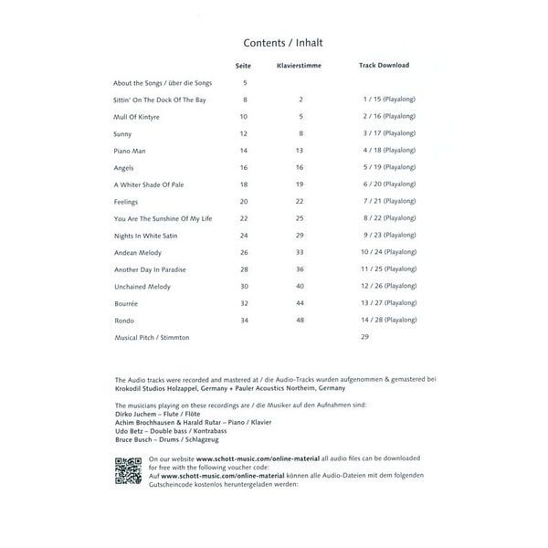 Schott Pop Ballads für Querflöte