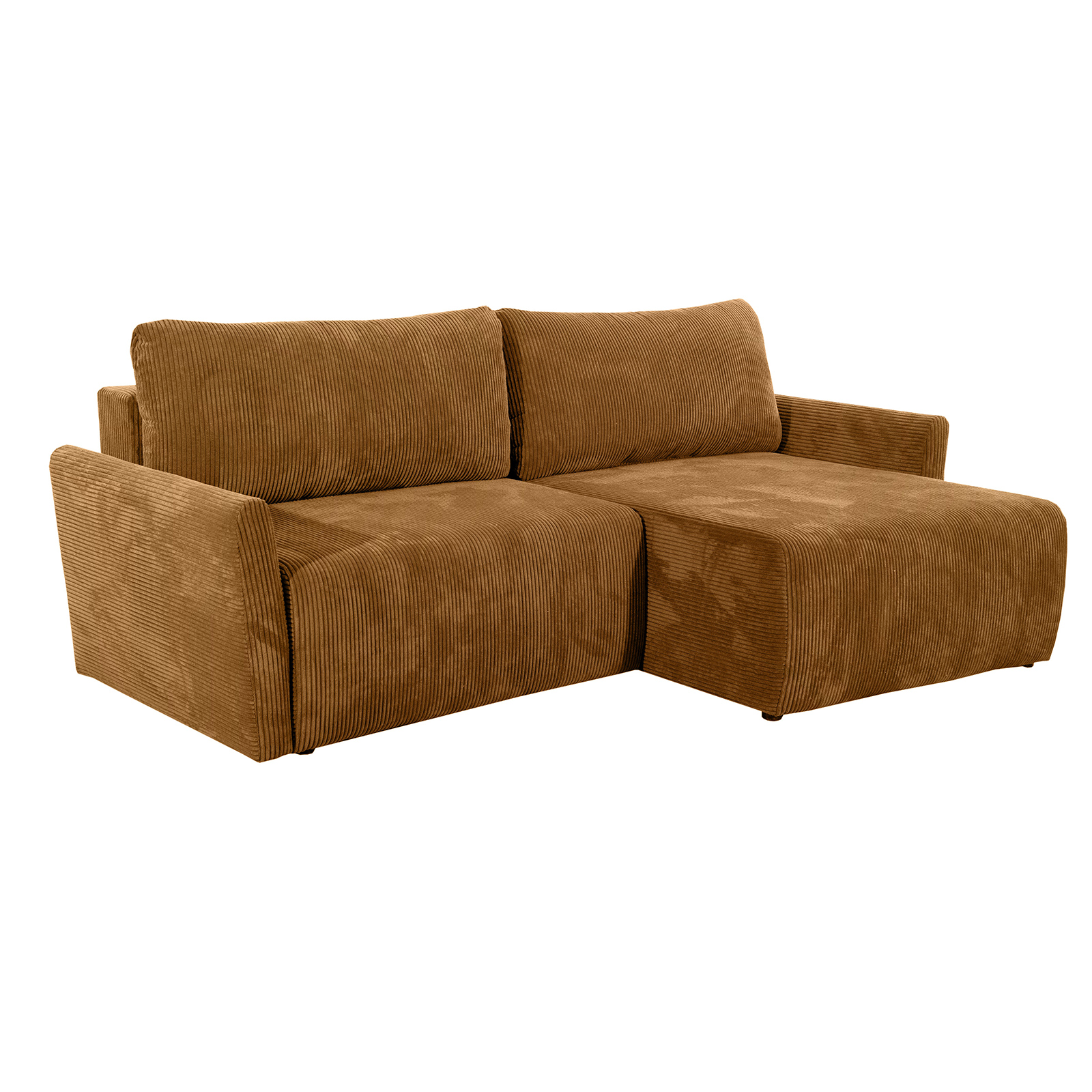 Ecksofa - gold - Liegefunktion und Bettkasten