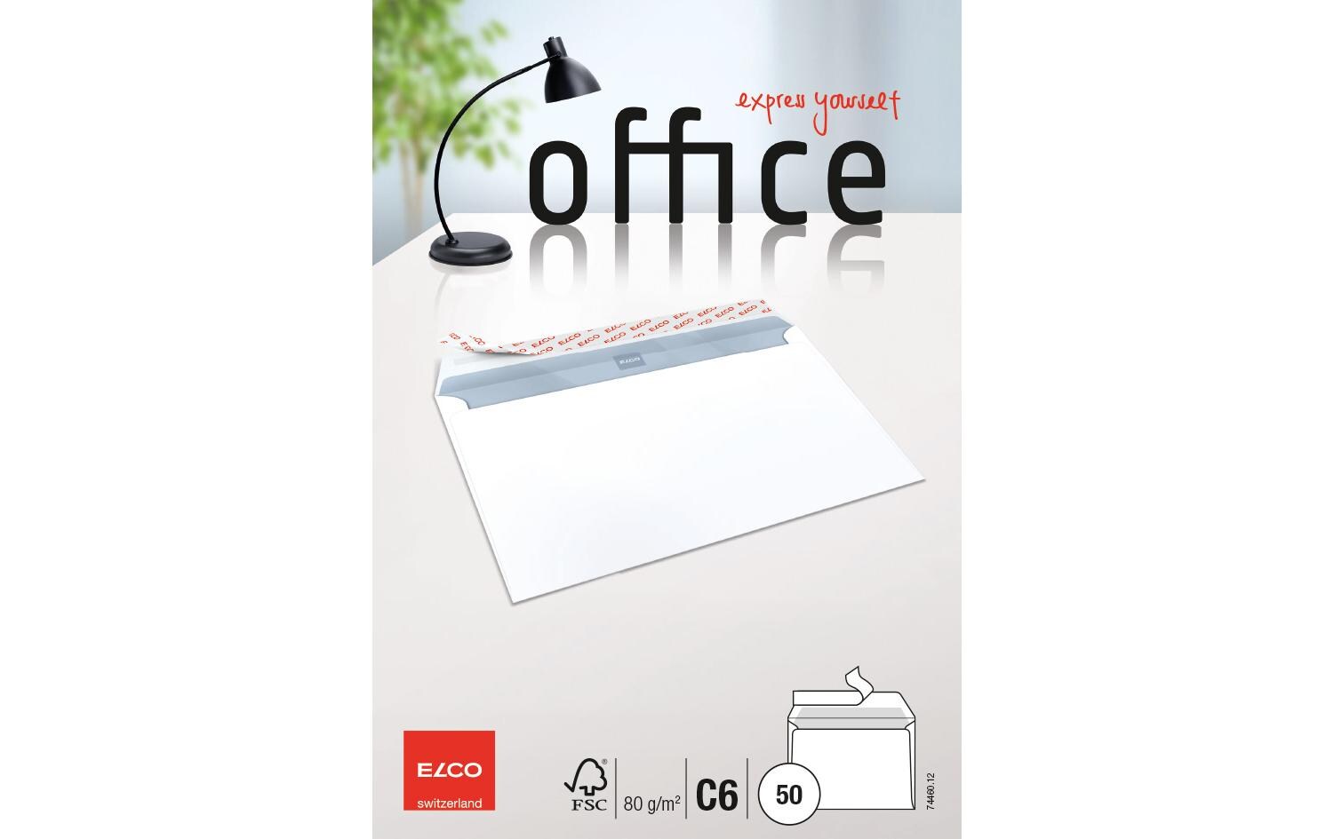 Couvert Office C6 ohne Fenster, 50 StückBriefumschläge C6 im Blister