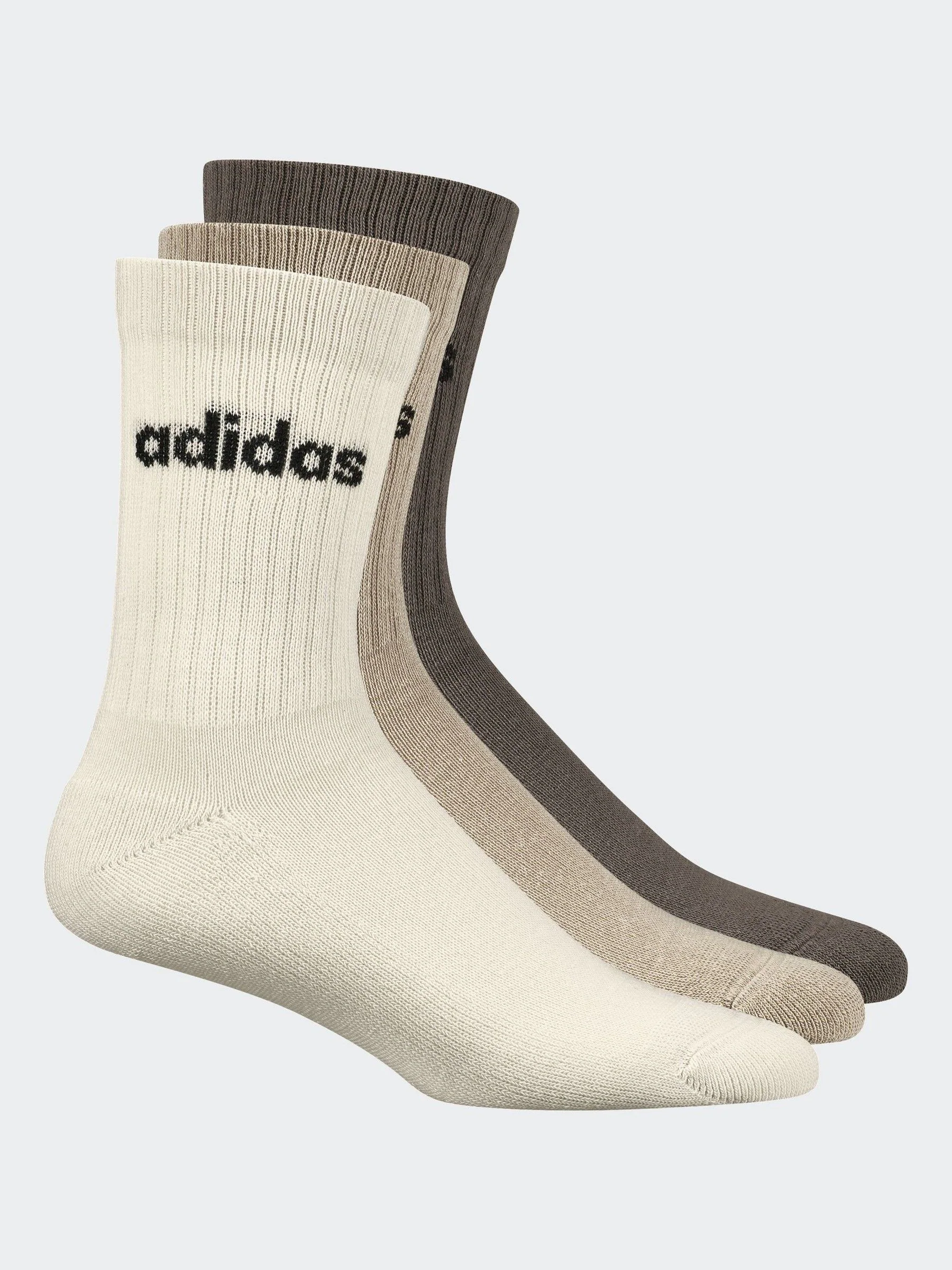 Neutraal - adidas Linear verpakking van 3 paar dikke sokken met ronde hals