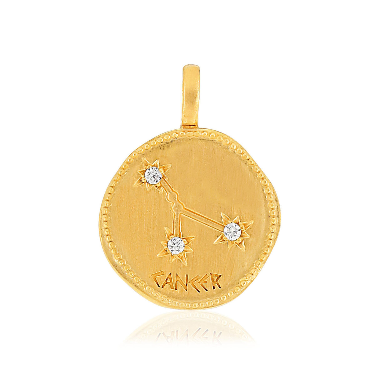 Pendentif plaqué or zodiaque cancer zirconias